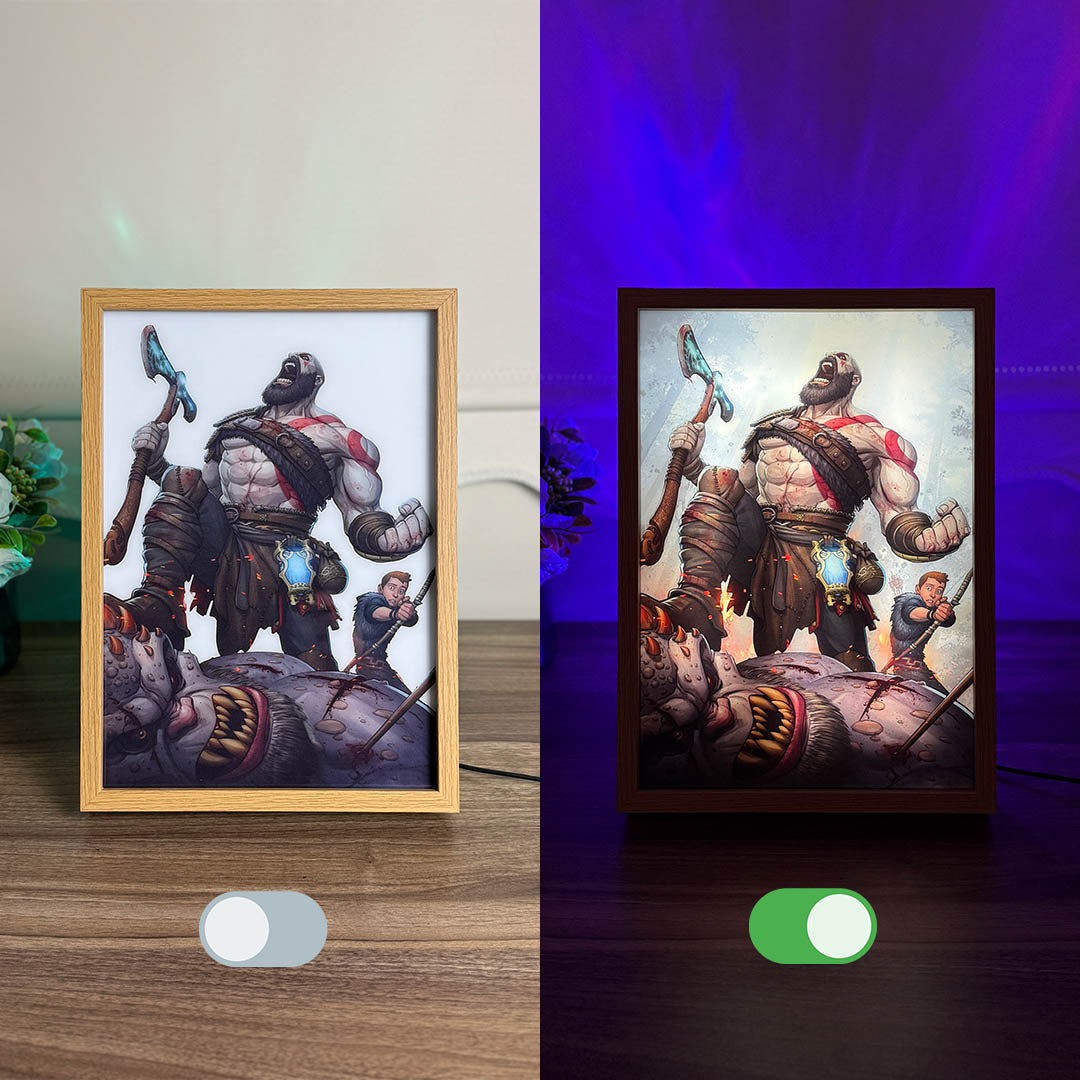 Kratos God of War - 3D LED Frame
